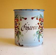 Vintage French Enamelware Chicoree Chickory Canister With Etsy Pansies Sweet Violets Violet Flower