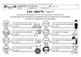 Free french / esl printable worksheets. French Ks2 Level 3 Ks3 Year 7 Free Time Sports Teaching Resources
