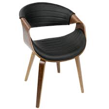 Check spelling or type a new query. Lumisource Symphony Mid Century Modern Dining Accent Chair In Walnut Wood And Black Faux Leather By Lumisource