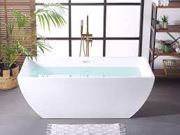 Eckige badewanne kaufen die qualitativsten eckige badewannen im vergleich. Badewanne Weiss Freistehend Eckig 170 X 80 Cm Cabruna Beliani De