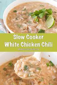 Gluten Free White Chicken Chili Crockpot Recipe My Natuural Family Recipe Slow Cooker White Chili Crockpot White Chicken Chili Slow Cooker Chili
