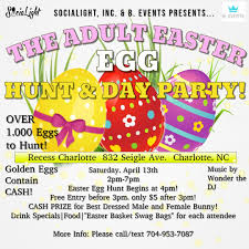 Crashes occur regularly at nascar races, but this collision story is for the birds. The Adult Easter Egg Hunt Day Party Charlottes Got A Lot