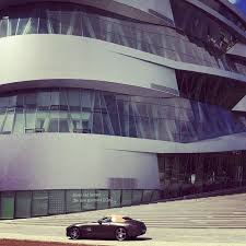 Sls Amg Roadster In Front Ofthe Mercedes Benz Museum At Stuttgart Mercedes Benz Benz Stuttgart Germany