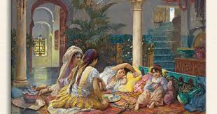 Frederick Arthur Bridgman Haremde Yasam Kanvas Tablo Canvastar Arap Sanati Tablolar Islami Sanat