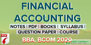 Financial Accounting Pdf Notes Syllabus 2021 Bba Bcom