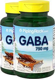 Gaba 750 Mg Capsules 2 Bottles Gaba Gamma Aminobutyric Acid Pipingrock Health Products