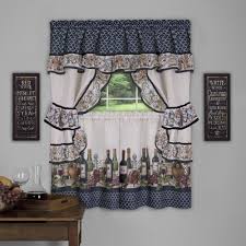 l kitchen curtain wine bottles & grapes