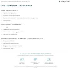 Here is what to know. Quiz Worksheet Title Insurance Study Com