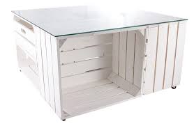 Nivellierbarer couchtisch emulata in weiß mit glasplatte rollbar. 1x Couchtisch Weiss Aus 4 Kisten Zusatzlich Mit Real De