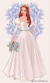 Ariel In Her Wedding Dress Disney Princess Dresses Disney Princess Fashion Ariel Wedding Dress