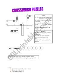 Smart, easy and fun crossword puzzles to get your day started with a smile. Crossword Puzzles On Holiday Esl Worksheet By Tuyethong
