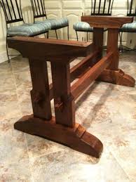 Craftsman Style Trestle Table Reader S Gallery Fine Woodworking Kitchen Design Diy Trestle Table Durable Furniture
