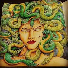 Finally finished #mythomorphia #mythology #medusa #kerbyrosanes #gorgon  #coloring #tookforever #fabercastell #polychromos