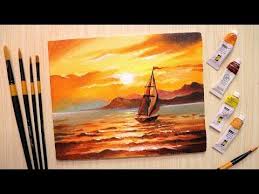 Acrylic Painting Tutorial Of Beautiful Sunset Seascape Step By Step Youtube Painting Tutorial Sunset Painting Acrylic Sunset Painting I tried the acrylic landscape and it looked brilliant.