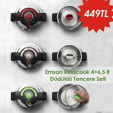 Emsan innocook 4+6,5 lt düdüklü tencere seti kırmızı. Emsan Innacook 4 6 5 Lt Duduklu Tencere Seti Yemek Takimi Dekorasyon
