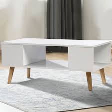 Découvrez notre large gamme de tables basses en bois pas chères. Table Basse Scandinave Pas Cher Laquee En Blanc Id Market