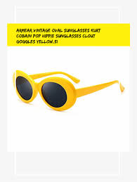 Armear Vintage Oval Sunglasses Kurt Cobain Pop Hippie Sunglasses Png Image Transparent Png Free Download On Seekpng