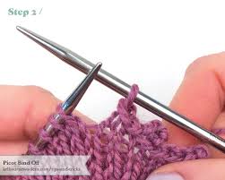 Remove marker and knit the first st of your bo. Picot Bind Off Kelbourne Woolens