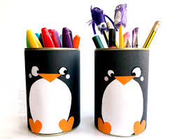 I removed the body from the pen so the holder just has the ink cartridge and point. Diy Penguin Pencil Holder Red Ted Art Make Crafting With Kids Easy Fun