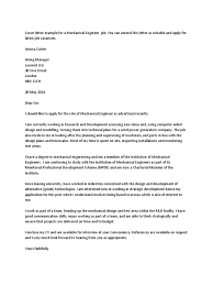 Mechanical engineering cover letter example. Cover Letter Example For A Mechanical Engineer