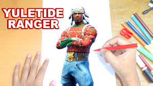 Learn how to minecraft skin using paint tools, brushes and color palettes! Fortnite Drawing Yuletide Ranger How To Draw Christmas Skin Tutorial Fortnite Season 7 Youtube