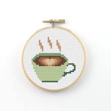This pattern allows you the freedom to pick your own fabric and floss color. Coffee Cross Stitch Pattern Coffee Pattern Coffee Heart Pattern Coffee Mug Counted Cross Stitch Coffee Pdf Pattern Cross Stitch Pdf In 2021 Cross Stitch Stitch Patterns Small Cross Stitch