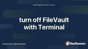 After that you can unlock the drive with: Turn Off Filevault With Terminal Macrumors Forums