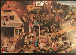 150 3 2 this is how you make a fun cardboard puzzle. 1500 Jumbo Dutch Proverbs Pieter Bruegel The Elder Rare Puzzles