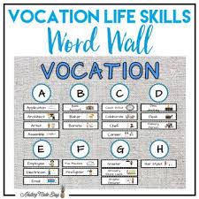 Vocation Life Skills Word Wall With 96 Vocabulary Words With Visuals Age Appropriate For Older Students Fo Life Skills Word Wall Life Skills Special Education