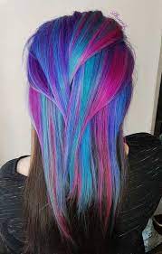 Vivids Bright Hair Crazy Colour Purple Hair Blue Hair Pink Hair Unicorn Hair Hair Hair Salon Hair Ideas Hair Blue And Pink Hair Purple Hair Blue Hair