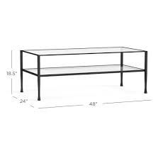 Between your coffee table and your tv stand or fireplace, you should calculate at least 24 inches to 30 inches to leave enough room for circulating around the space. Tanner 48 Rectangular Coffee Table Pottery Barn