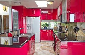 A white laminate countertop clashes with black cabinetry. 27 Red Kitchen Ideas Cabinets Decor Pictures Designing Idea