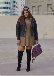 20 Best Plus Size Outfits To Wear With Thigh High Boots Plus Size Outfits Plus Size Winter Outfits Thigh High Boots Outfit