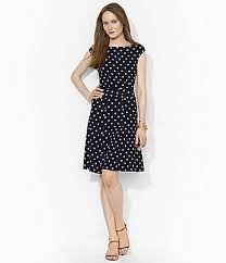 139 Lauren Ralph Lauren Polka Dot Boatneck Dress Dillards Dress Boat Neck Dress Women S Daytime Dresses