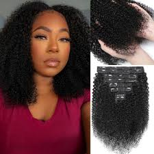 YDDM Kinky Curly Extension Clip Capelli Veri 18 Inch 120g 8Pezzi 20 Clips  Remy Hair Double Weft Clip in Human Hair Extensions Full Head Capelli  Brasiliani : Amazon.it: Bellezza