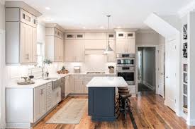 This kitchen shows blue on the base cabinets and wood on the upper cabinets. Two Tone Kitchen Schrock Entra Contemporary Kitchen Other By Cabinetry Of Pinehurst Houzz