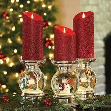 These Lighted Snow Globe Christmas Candleholders Combine The Beauty Of A Candle With The Fun Of A S Christmas Globes Christmas Candle Holders Christmas Candles