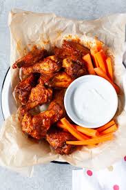 Buffalo Air Fryer Chicken Wings With Blue Cheese Dip The Little Kitchen