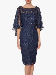 Gina Bacconi Leilani Sequin Cape Sleeve Dress Navy Bacconi Cape Dress Gina Leilani Navy Sequin Sleeve In 2020 Cape Sleeve Dress Sequin Cape Dress Brokat