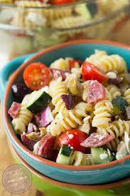 Next, in a separate smaller bowl or measuring cup, mix the dressing ingredients together and pour over the pasta. Mediterranean Pasta Salad Table For Two By Julie Chiou