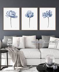 Peony Print Bathroom Wall Decor Living Room Decor Dining Room Wall Decor Bedroom Wall Art Flower Wall Art Above Bed Decor Navy Blue Wall Art Navy Blue Wall Art Room Wall