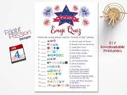 Fourth Of July Emoji Quiz Patriotic Emoji Game Fourth Of Etsy Emoji Quiz Fourth Of July 4th Of July Emoji