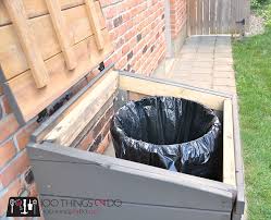The lids can open, and held opened, by a gas shock while i reach inside and open the trash can lid to throw away the bag of trash. Diy Outdoor Garbage Bin 100 Things 2 Do