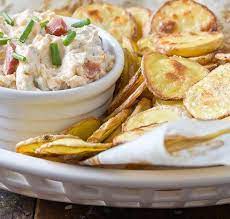 Recipe Loaded Baked Potato Dip With Homemade Chips Recipe Homemade Chips Recipe Baked Potato Dip Homemade Chips