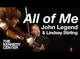 John Legend With Lindsey Stirling All Of Me Live From The Kennedy Center Youtube John Legend Lindsey Stirling Kennedy Center