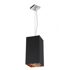 Unbranded Ritz 1 Light Matte Gold Square Mini Pendant With Black Linen Shade Hd83402mg8 The Home Depot