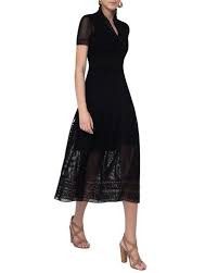 B3vhj Akris Punto Short Sleeve Geometric Lace Midi Dress Black Lace Midi Dress Black Lace Midi Dress Dresses
