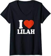 Amazon.com: Camiseta con cuello en V I Love Lilah, I Heart Lilah para  mujer, Negro, S : Ropa, Zapatos y Joyería