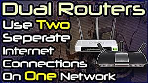 Raise your hand if you remember plugging your computer into a modem that ran through your telephone line and made a sound like a dying whale for 15 seconds before connecting to the internet. Dual Routers Use Two Separate Internet Connections On Same Network Youtube