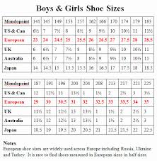 65 true kids shose size chart